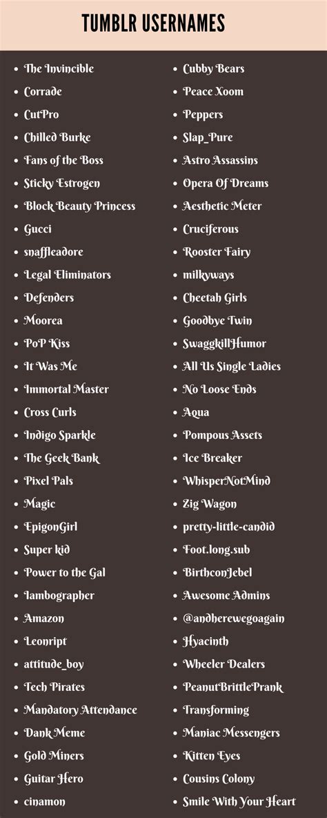 tumblr username ideas
